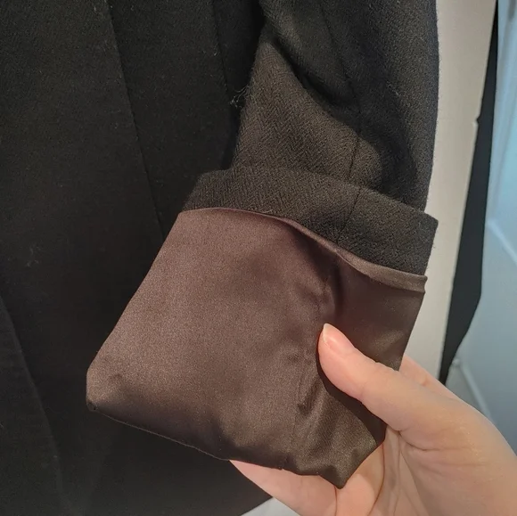 Smythe Stitched Cuff Two Tone Wool Blazer Size 6 - Picture 9 of 10